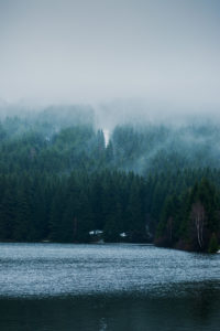 Lake in Harz National Park, clouds, fog, Landscape View, Winter Lake in Harz National Park, clouds, fog, Landscape View, Winter